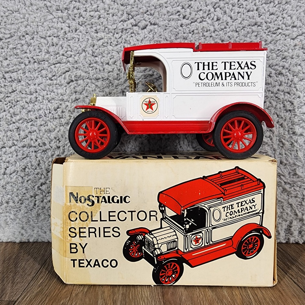 ERTL Texaco 1913 Ford Model T Van Bank #2128 w/ Key Box 1984 Diecast